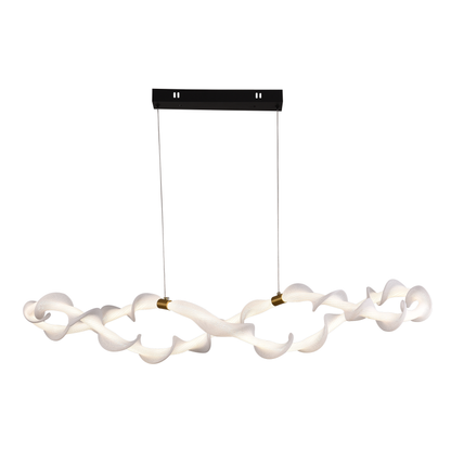 Lustra LED Suspendata Acril LT762/2GD, 80W, Lumina Calda/Neutra/Rece 3000/4000/6000K, Alb, Inaltime Reglabila