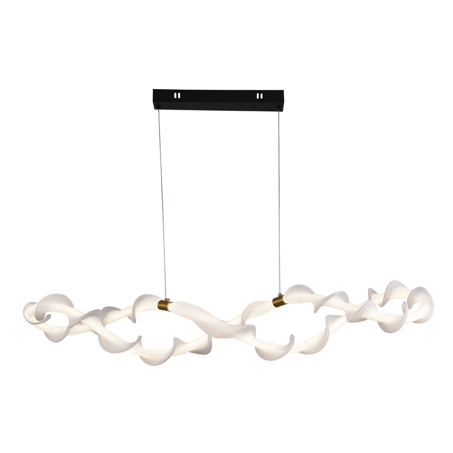 Lustra LED Suspendata Acril LT762/2GD, 80W, Lumina Calda/Neutra/Rece 3000/4000/6000K, Alb, Inaltime Reglabila