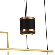 Lustra LED suspendata cu telecomanda DENISSE 81W, lumina Rece/Calda/Neutra, Dimabila, Auriu, Inaltime Reglabila, 2233/4GD