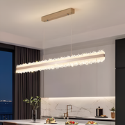 Lustra LED suspendata cu telecomanda NIVALIS 56W, Lungime 120cm, lumina Rece/Calda/Neutra, Dimabila,Inaltime Reglabila, Auriu