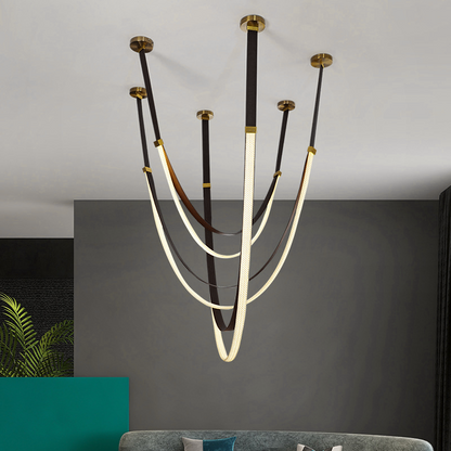 Candelabru Modern, LED, ARIA Largo, 31W, lumina Calda, Negru