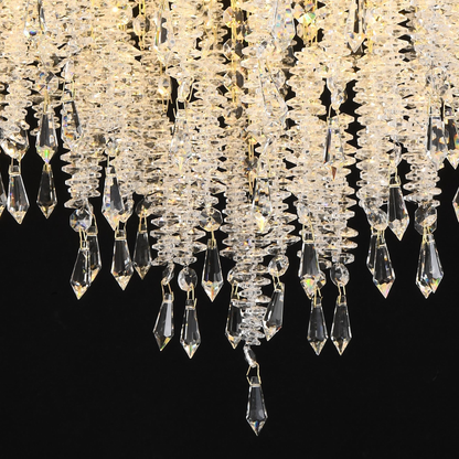 Candelabru Cristal STROZZI Magno 8xE14, Diametru 60cm, Auriu