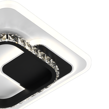 Lustra LED  cu cristal ARIELLA 40W, Patrata,  lumina Rece/Calda/Neutra, Negru