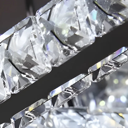 Lustra LED cu cristal ROYALO ROTONDA 26W, 2 Cercuri, lumina Rece/Calda/Neutra, Crom Lucios