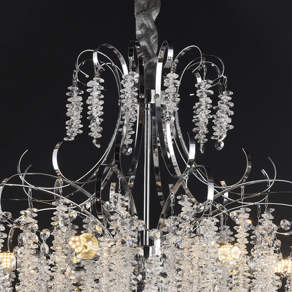 Candelabru Cristal CC9311/5CH, 5x E14, Diametru 49cm, Crom