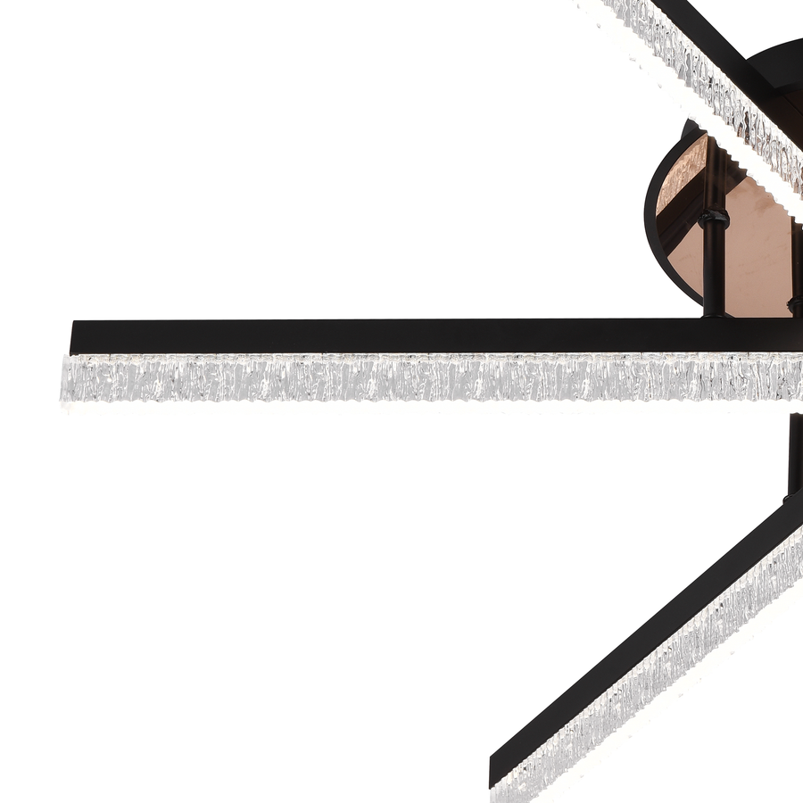 Lustra LED cu Telecomanda LT179/3BK, 41W, 3 Elemente, Lumina Rece/Clada/Neutra, Dimabila, Negru