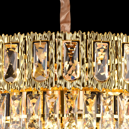 Candelabru Cristal BELVEDERE Magno 8xE14, Diametru 60cm, Auriu Lucios, Inaltime Reglabila