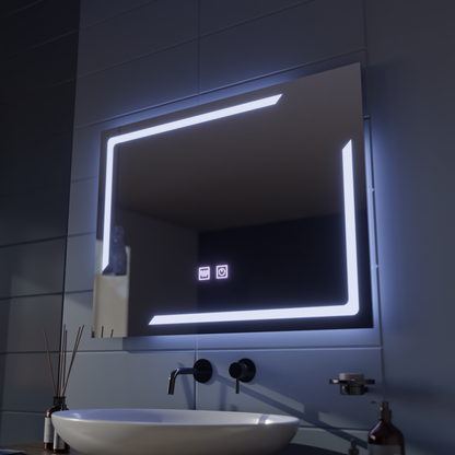 Oglinda LED Rectangulara, 80x60cm, ECLISSA Touch, Sistem Dezaburire, Dimabila