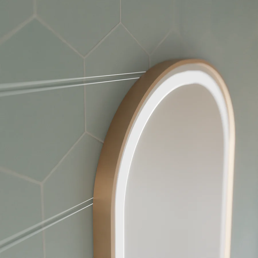 Oglinda LED Ovala, 50x80cm, Roven Senzor MotionGlow Marcello, Sistem Dezaburire, Ceas & Termometru, Dimabila