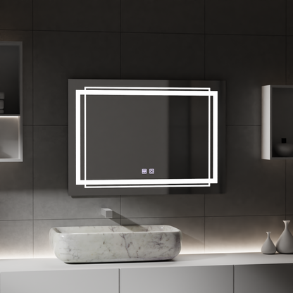 Oglinda LED Rectangulara, 80x60cm,  KOVEN Touch, Sistem Dezaburire,Dimabila