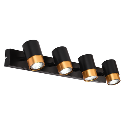 Proiector LED cu 4xGU10 Proiectoare, 3000K/4000K/6000K, Auriu, Metal și Acril