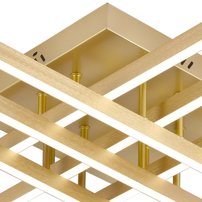 Lustra LED cu Telecomanda LINEX, 81W, Lumina 3000K/4000K/6000K, Dimabila, Auriu