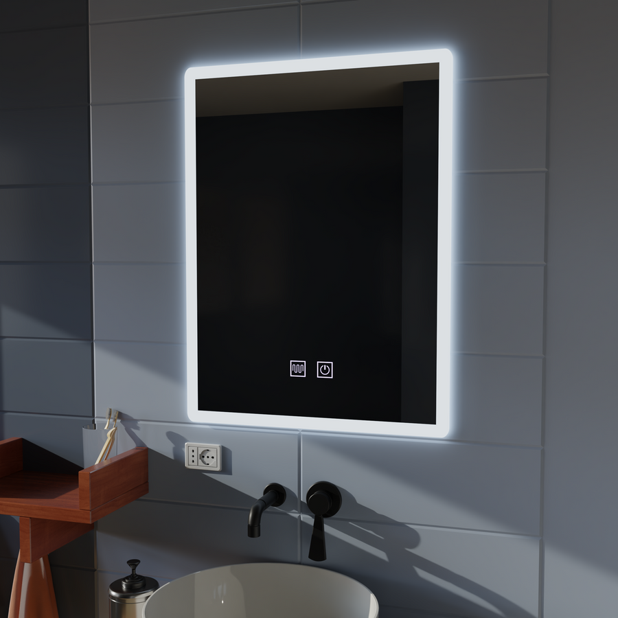 Oglinda LED Rentagulara, 60x80cm, Touch VENERA , Sistem Dezaburire,Dimabila