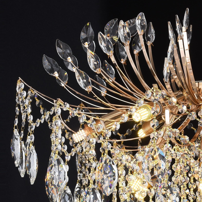 Candelabru Cristal CC9313/12FGD, 12x E14, Diametru 49cm, Auriu