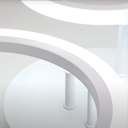 Lustra LED cu telecomanda BETTY 41W, 3 Cercuri, lumina Rece/Calda/Neutra, Dimabila, Alb, Metal si Acril