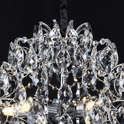 Candelabru Cristal CC9259/5CH, 5x E14, Diametru 40cm, Crom Lucios