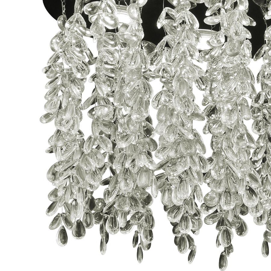 Candelabru LED Cristal LLC210/400CH Rotund, 22W, Lumina Rece/Calda/Neutra, Cristal, Crom Lucios