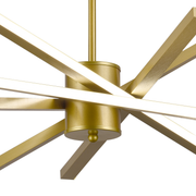 Lustra LED cu Telecomanda LT176/5GD, 69W, 5 Elemente, Lumina Rece/Clada/Neutra 3000K/4000K/6000K, Dimabila, Auriu, Inaltime Reglabila,  Metal si Acril