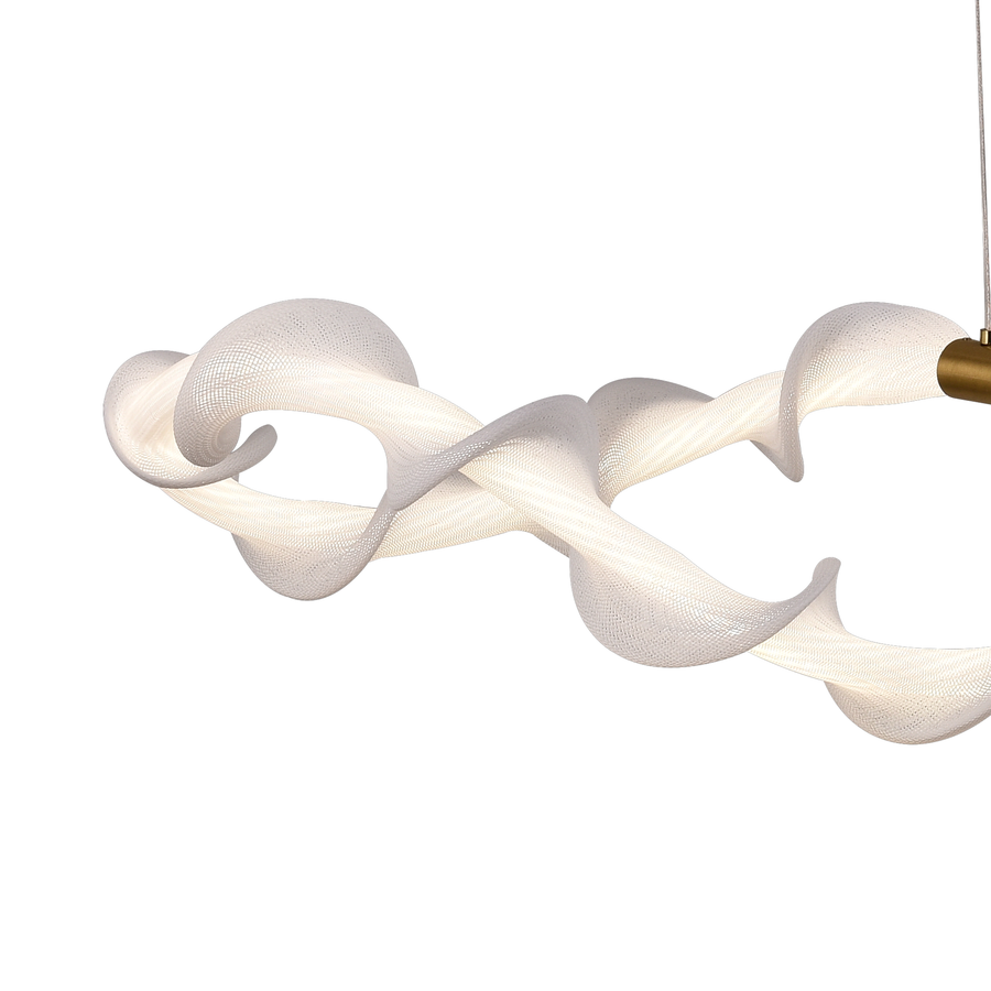 Lustra LED Suspendata Acril LT762/2GD, 80W, Lumina Calda/Neutra/Rece 3000/4000/6000K, Alb, Inaltime Reglabila