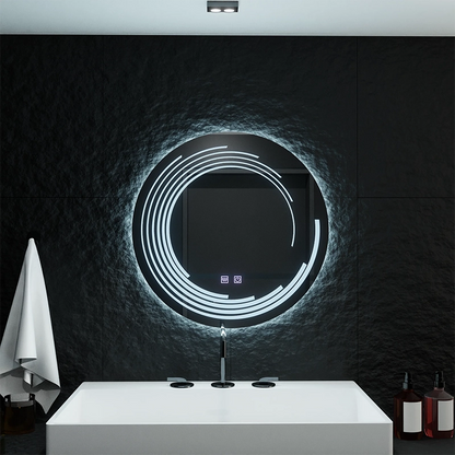 Oglinda LED Rotunda 70cm Lira Verità Touch Sistem Dezaburire Dimabila