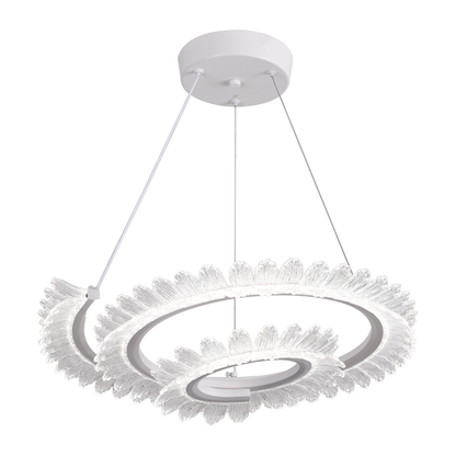 Lustra LED LT188WH, Cristal si Metal, 40W, Dimabila, Inaltime Reglabila, Lumina Rece/Calda/Neutra, Iluminat Luxos