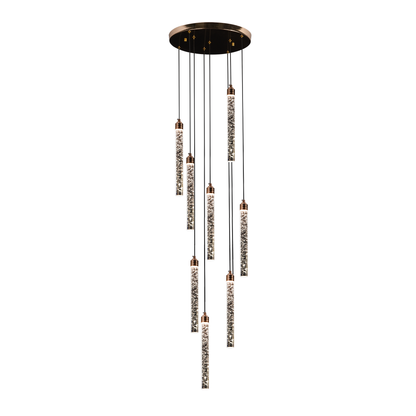Candelabru Cristal LED 22W, Lumina Calda/Neutra/Rece, Diametru 25cm Auriu CM510/H150XW35