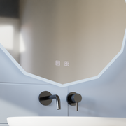 Oglinda LED Rotunda, 50cm, VIVO Touch, Sistem Dezaburire, Dimabila