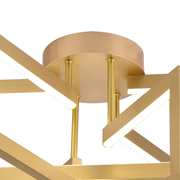 Lustra LED cu telecomanda 71W, 3 Elemente, lumina Rece/Calda/Neutra, Dimabila, Auriu