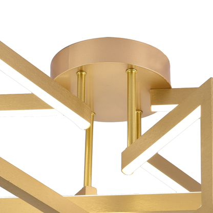 Lustra LED cu telecomanda 71W, 3 Elemente, lumina Rece/Calda/Neutra, Dimabila, Auriu