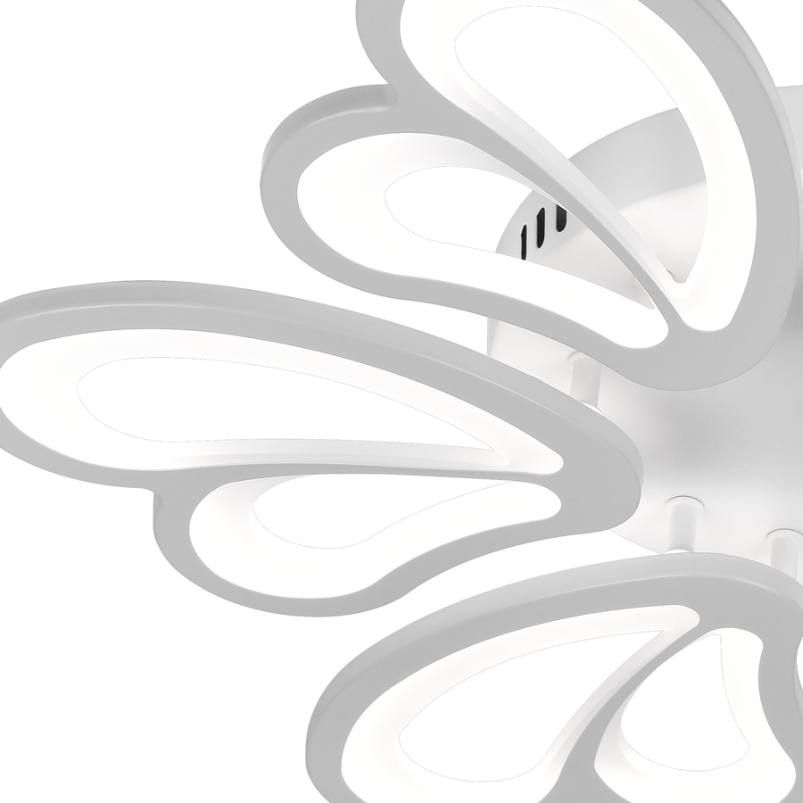 Lustra LED cu telecomanda BLOSSOM 78W, 6 Petale, Diametru 60cm,  lumina Rece/Calda/Neutra, Dimabila, Alb