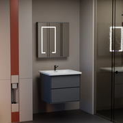 Set Mobilier pentru Baie SANTORINI, 60x50cm, 2 Piese, Gri si Alb