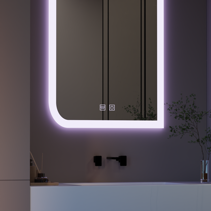 Oglinda LED CLARIVO Dreptunghiulara, 60X80cm, Touch, Sistem Dezaburire