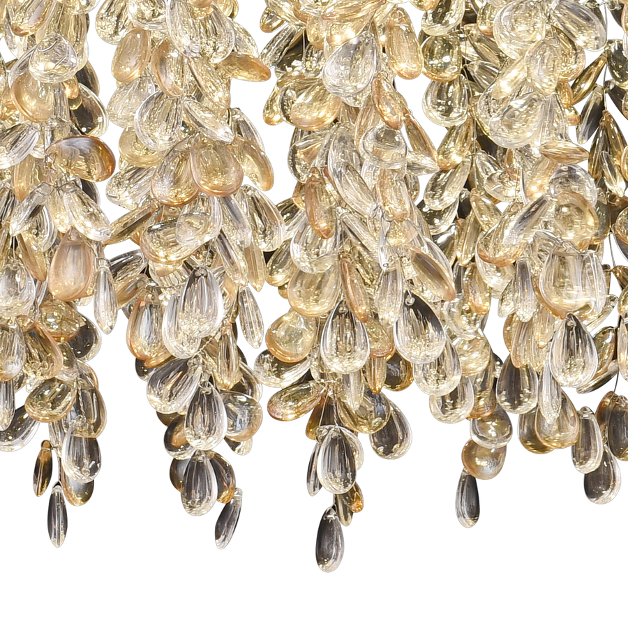 Candelabru LED Cristal LLC213/400GD Rotund, 22W, Lumina Rece/Calda/Neutra, Cristal, Auriu