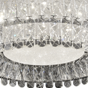 Lustra LED cu Telecomanda, LLC153/500CH, Cristal si Metal, 59W, 1 Cerc, Dimabila, Inaltime Reglabila, Lumina Rece/Calda/Neutra, Iluminat Luxos