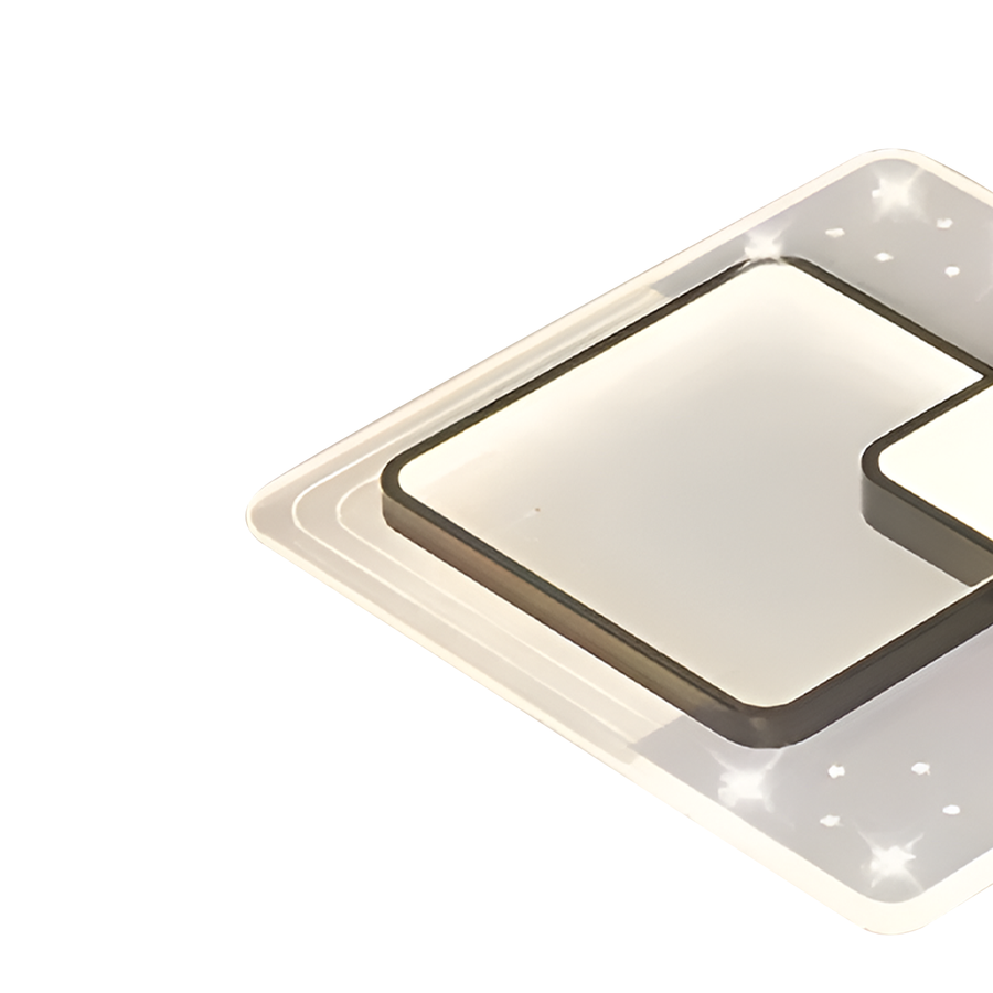 Lustra LED cu telecomanda SERPENTA 125W, Patrata, lumina Rece/Calda/Neutra, Dimabila, Negru