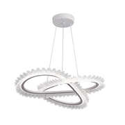 Lustra LED LT187WH, Cristal si Metal, 52W, Dimabila, Inaltime Reglabila, lumina Rece/Calda/Neutra, Iluminat Luxos