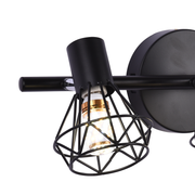 Lustra cu Abajur, GRACIE, LC365/4BK, Diamant, 4xE14, Negru, Metal