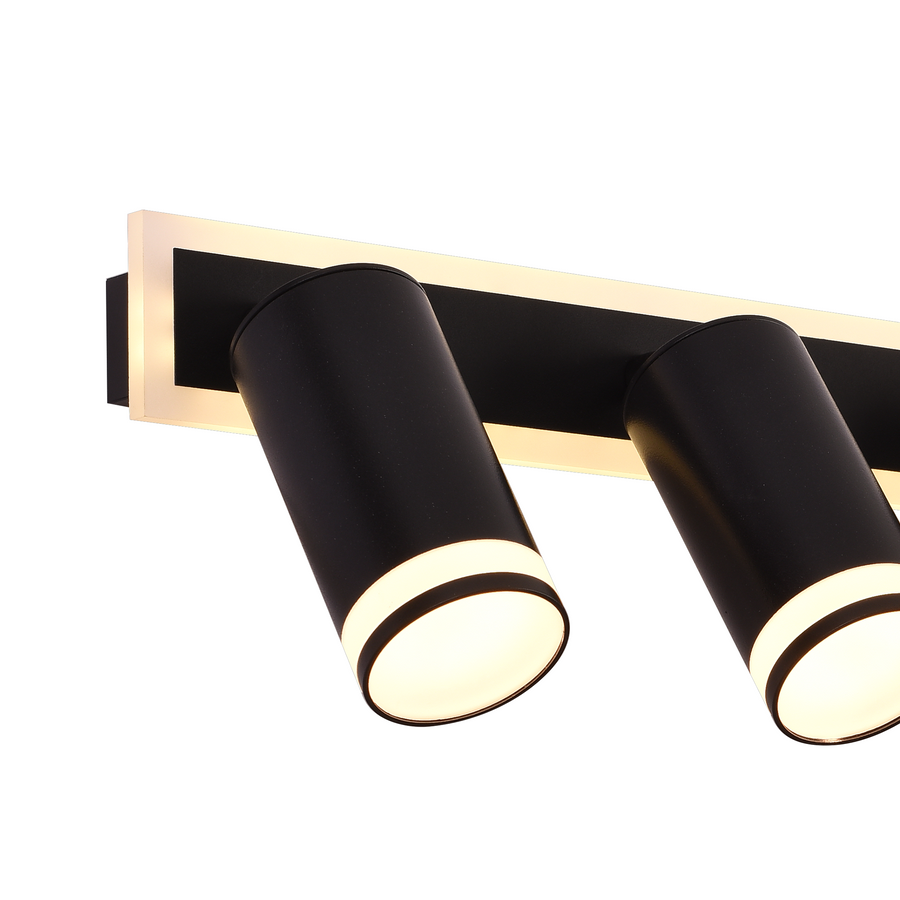 Lustra LED Ellen 46W Lumina Rece/Calda/Neutra Proiector Reglabil Acril si Metal Negru