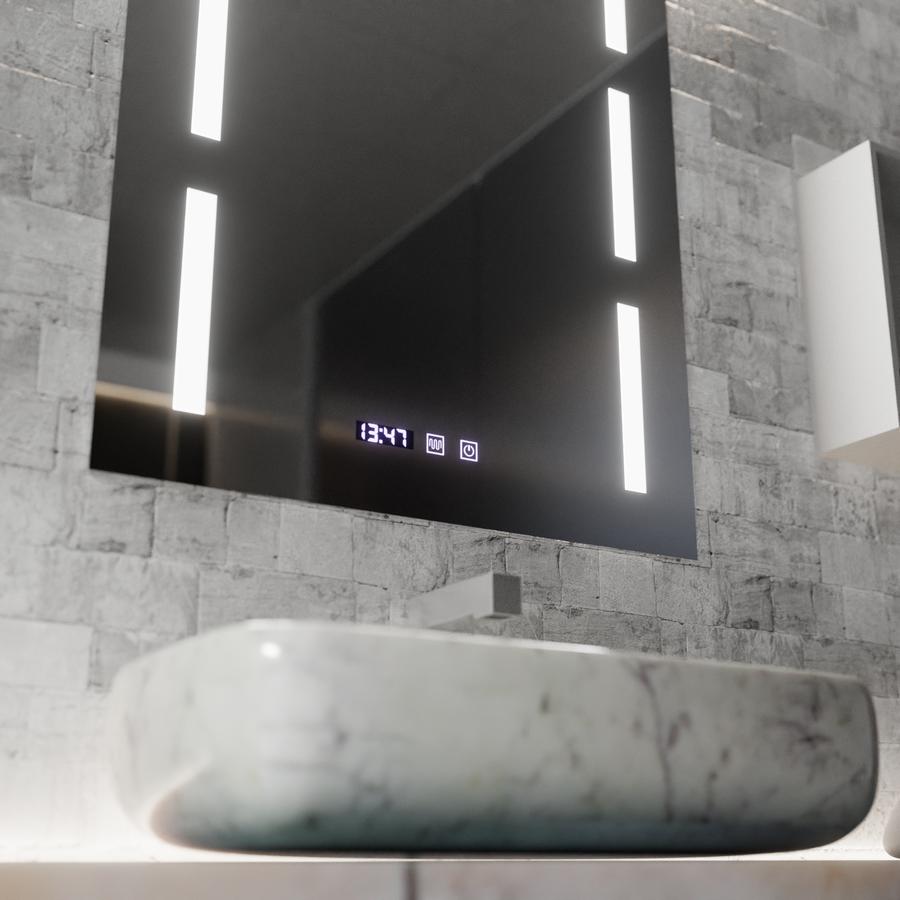 Oglinda LED Touch Erich S86/60X80 Sistem Dezaburire, Ceas si Temperatura 60x80 cm