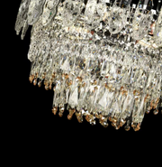 Candelabru Cristal CC6687/500CR 9x E14, Diametru 49cm, Crom Lucios, Inaltime Reglabil