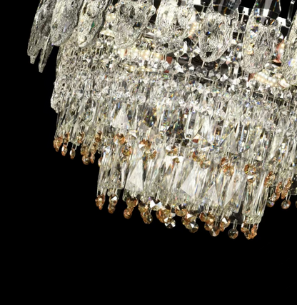 Candelabru Cristal CC6687/500CR 9x E14, Diametru 49cm, Crom Lucios, Inaltime Reglabil