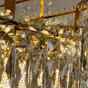 Candelabru Cristal TOPKAPI Petito 3xE27, Diametru 30cm, Auriu Lucios, Inaltime Reglabila