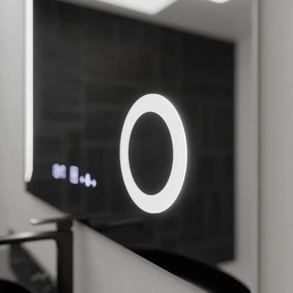 Oglinda LED Rectangulara, 100x80cm, Precision MotionGlow Marcello, Sistem Dezaburire, Ceas & Termometru, Lupa Cosmetica, Dimabila