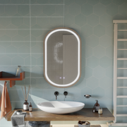 Oglinda LED Touch Impora Sistem Dezaburire 50x80 cm Rama Rose Gold