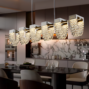 Lustra LED Suspendata, STRATUS Supremo, Cristal si Metal, 15W, Lumina Rece/Calda/Neutra 3000K/4000K/6000K, Iluminat Luxos