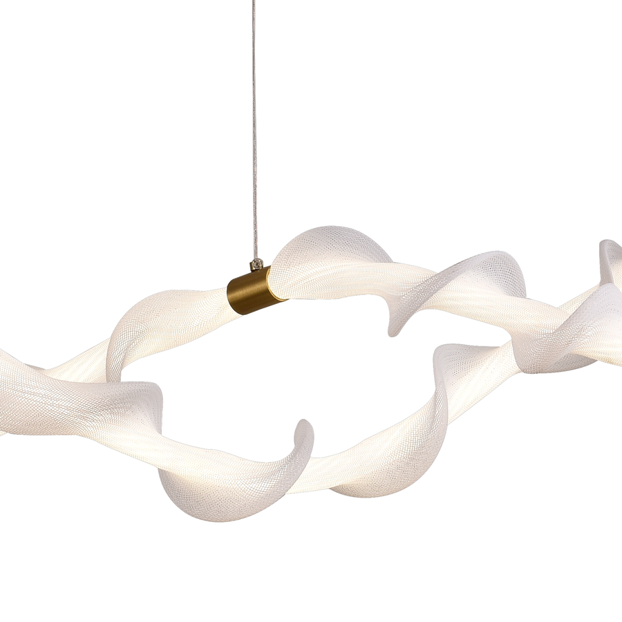 Lustra LED Suspendata Acril LT762/2GD, 80W, Lumina Calda/Neutra/Rece 3000/4000/6000K, Alb, Inaltime Reglabila