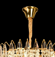 Candelabru Cristal CC6687/500GD 9x E14, Diametru 49cm, Auriu Lucios, Inaltime Reglabil