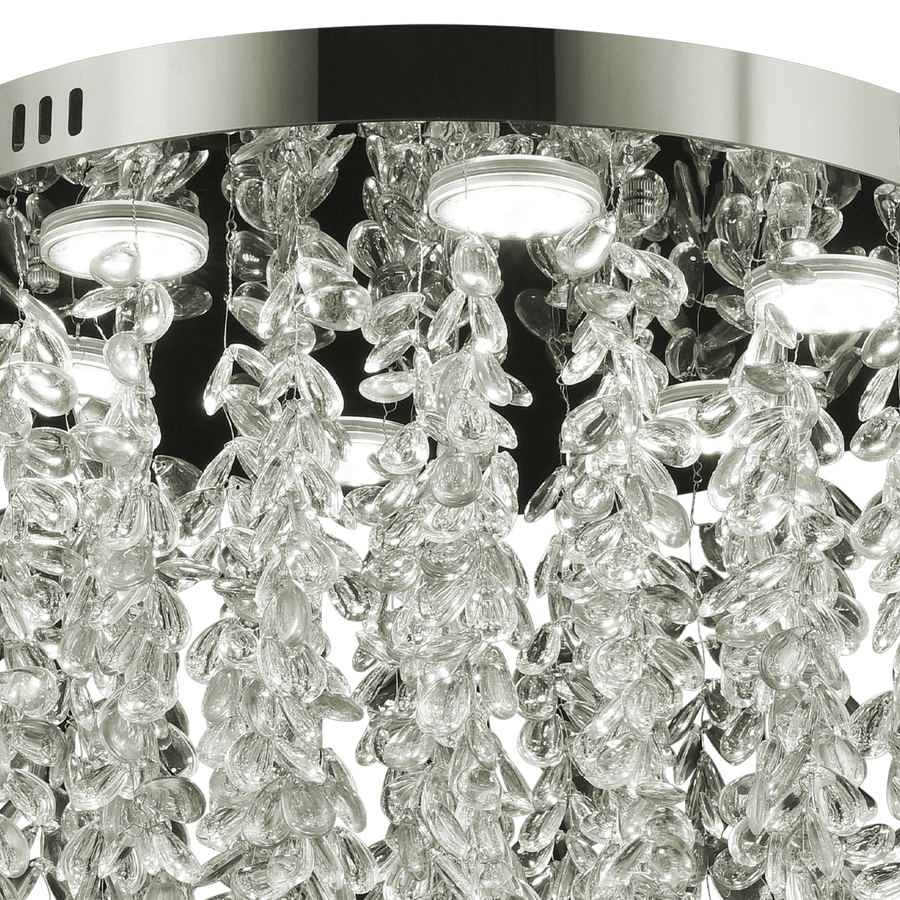 Candelabru LED Cristal LLC210/400CH Rotund, 22W, Lumina Rece/Calda/Neutra, Cristal, Crom Lucios