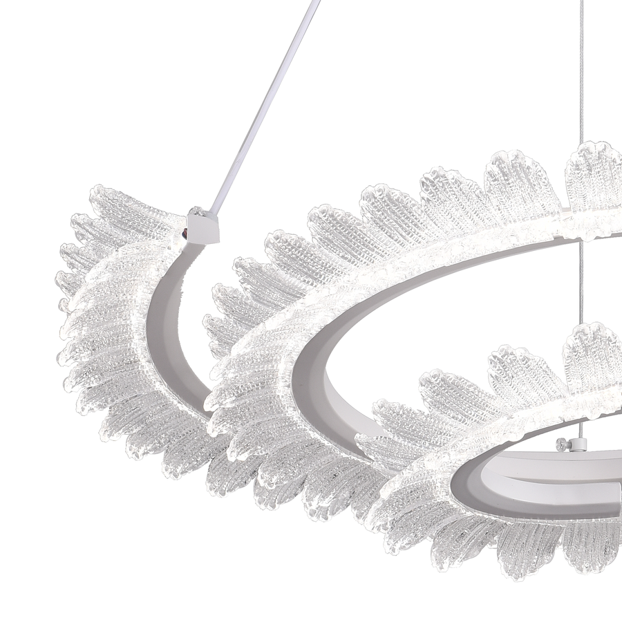 Lustra LED LT188WH, Cristal si Metal, 40W, Dimabila, Inaltime Reglabila, Lumina Rece/Calda/Neutra, Iluminat Luxos