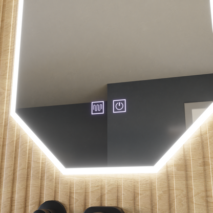 Oglinda LED Poligon E43S/50X80, Lumina si Sistem Dezaburire, 50X80cm